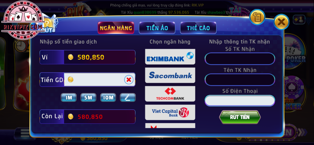 Huong dan rut tien rikvipiz » rikvip 2025